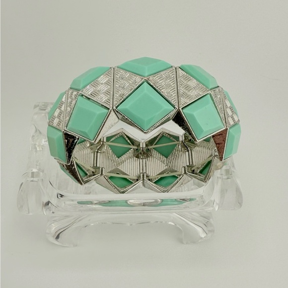 Geometric Turquoise Square Stone Women's Bracelet - Picture 8 of 10